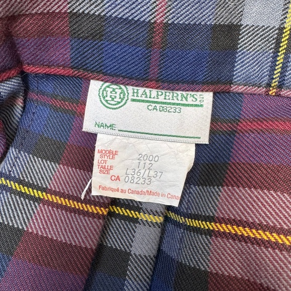 Vintage - Halpern’s Canada Blue Red Tartan Plaid Kilt Skirt - Picture 4 of 8